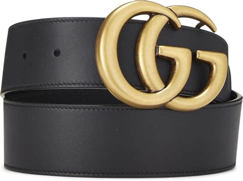 GG Marmont wide belt in Black Leather 